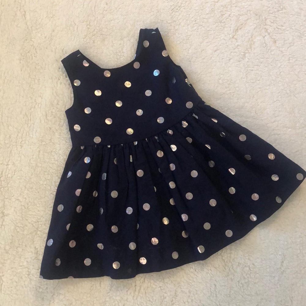 Gymboree navy blue polkadot dress